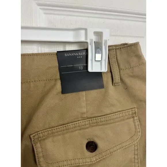 NWT Banana Republic Khaki Chico Shorts Size 10 Classic Pockets Vacation Beach - Picture 3 of 6